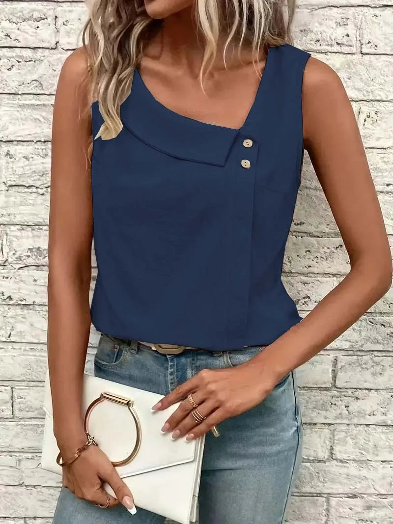 Lena | Elegant Button-Detail Tank Top