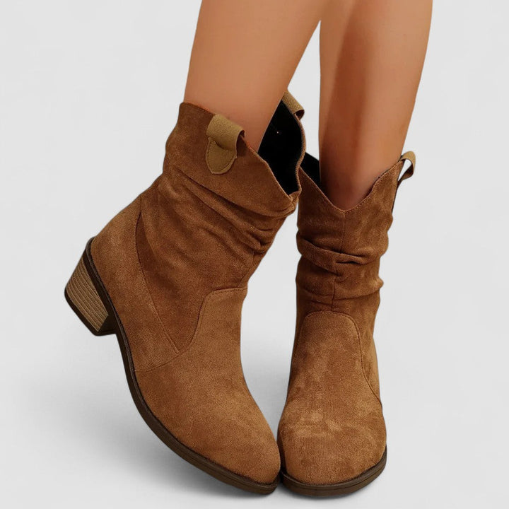 Etta | Slouch Western Ankle Boots