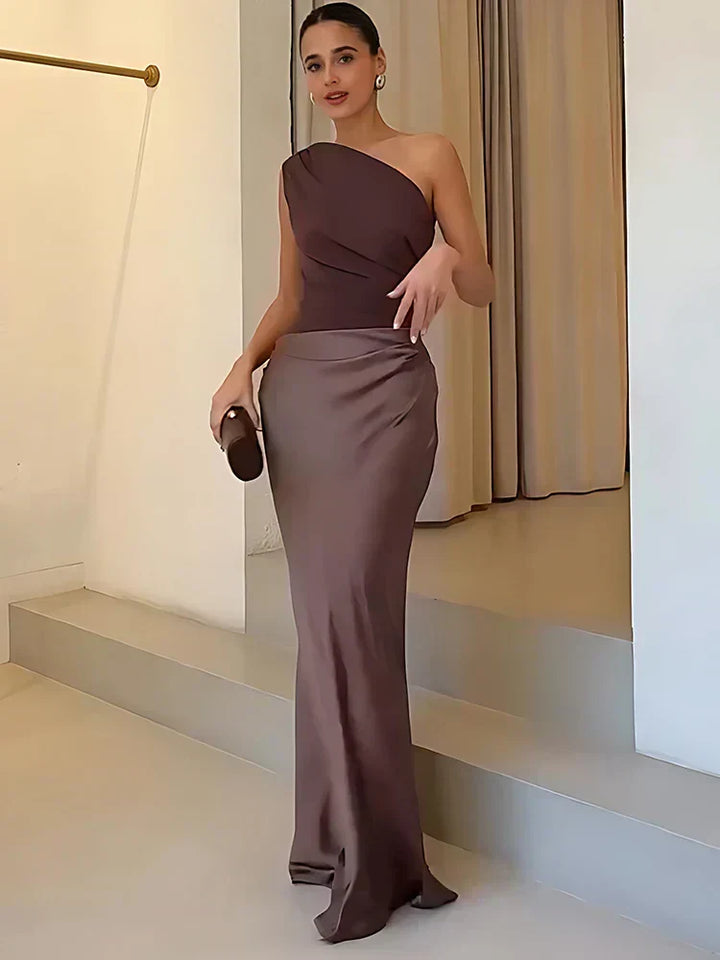 Anneliese | One-Shoulder Column Maxi Dress