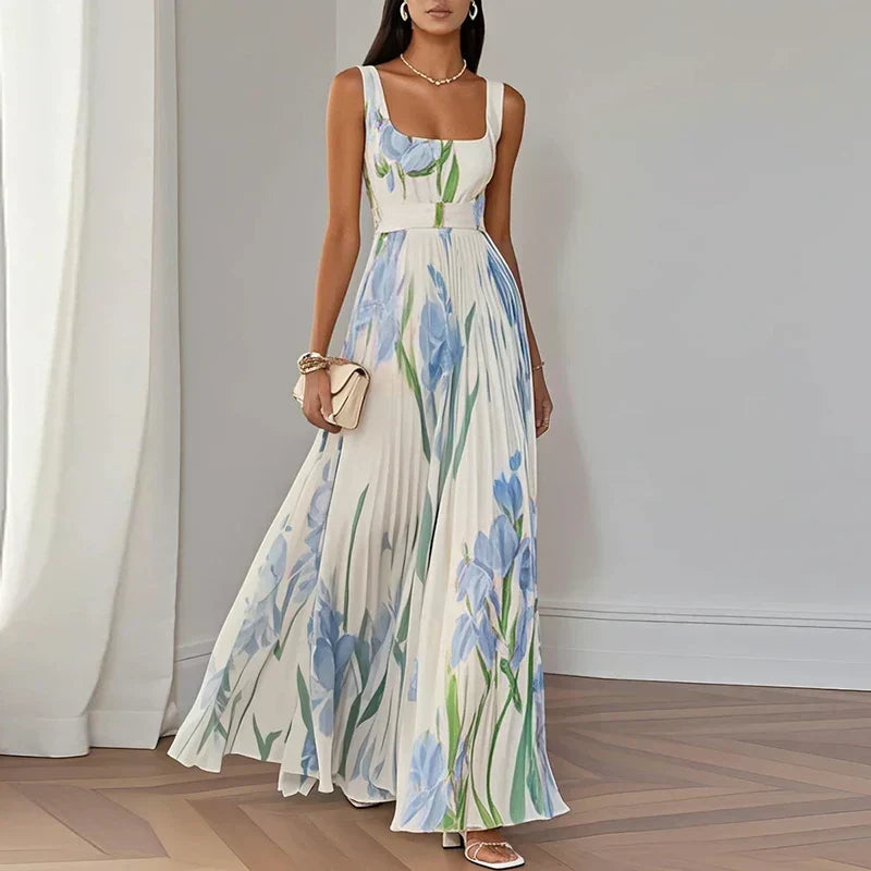 Lucienne | Blooming Pleated Maxi Dress