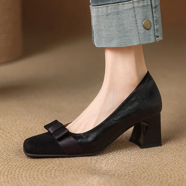 Marissa | Bow-Accent Block Heels