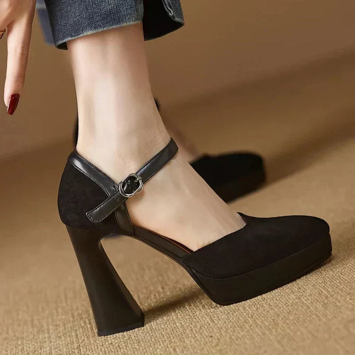 Lindsay | Elegant Platform Block Heel Pumps