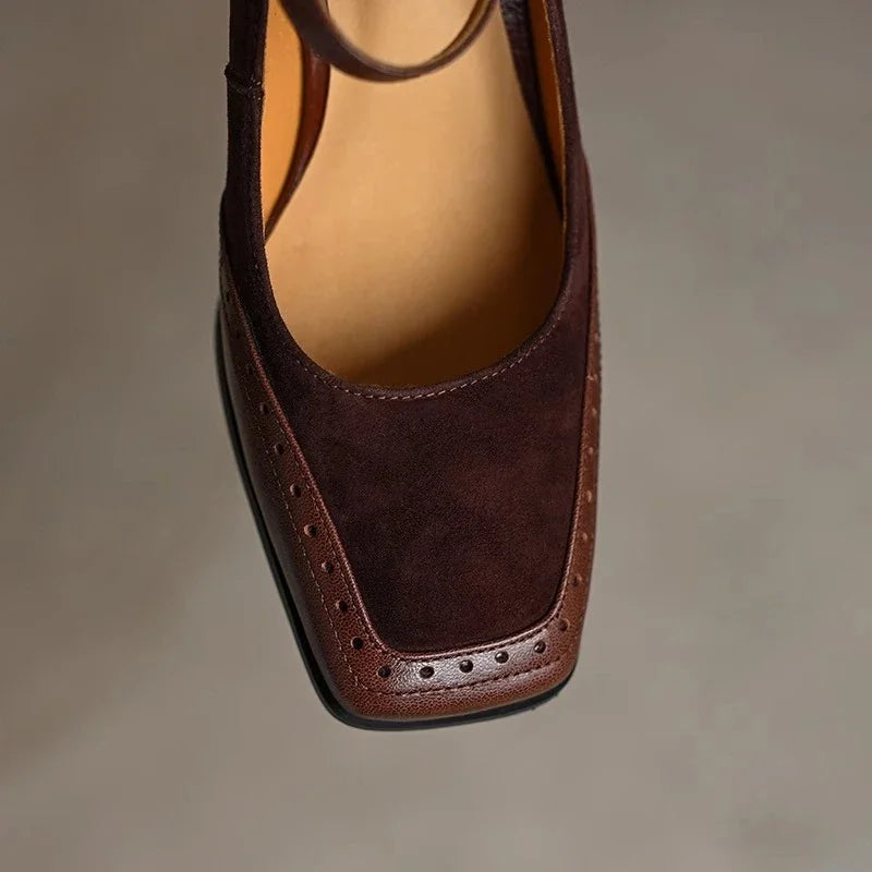 Emilia | Square-Toe Block Heel Pumps