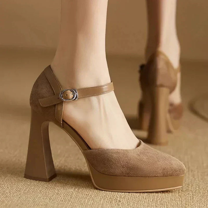 Lindsay | Elegant Platform Block Heel Pumps