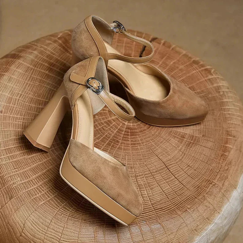 Lindsay | Elegant Platform Block Heel Pumps