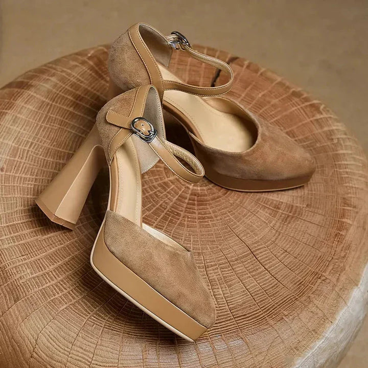 Lindsay | Elegant Platform Block Heel Pumps