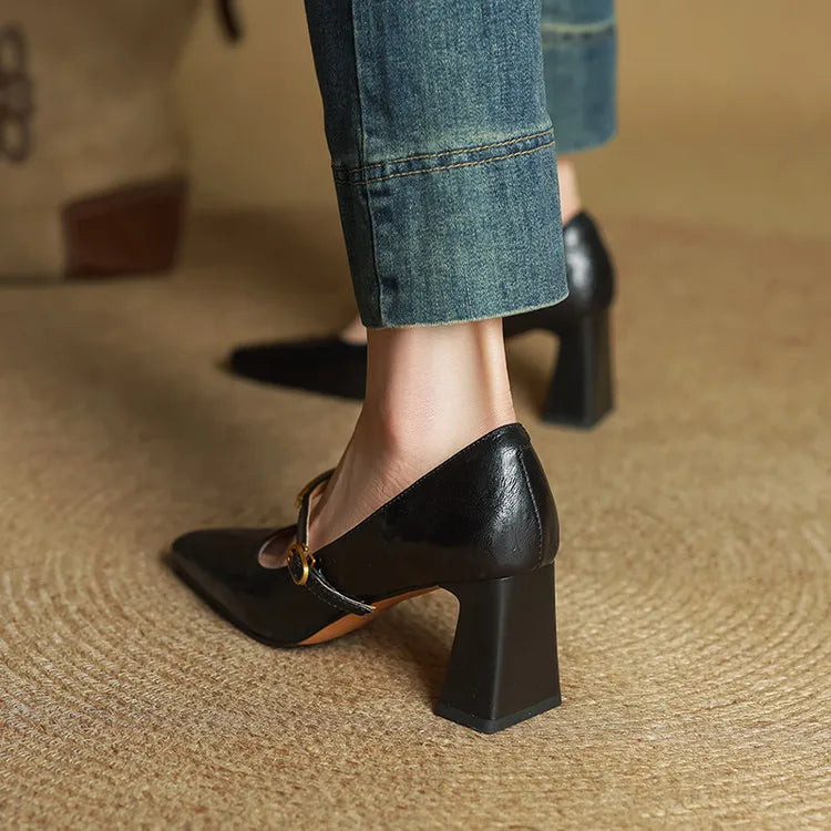Emily | Timeless Buckle Mary Jane Heels