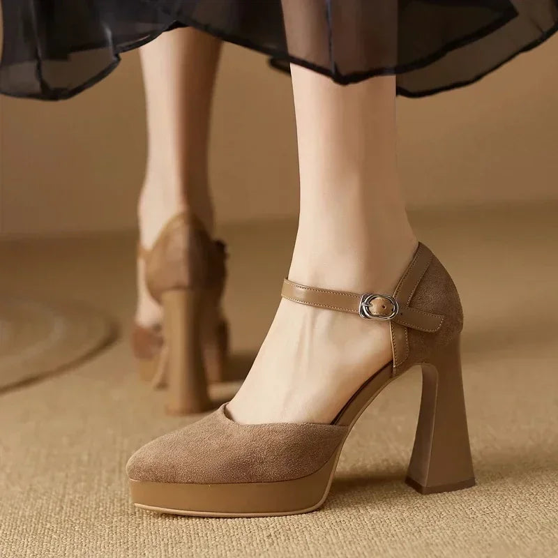 Lindsay | Elegant Platform Block Heel Pumps