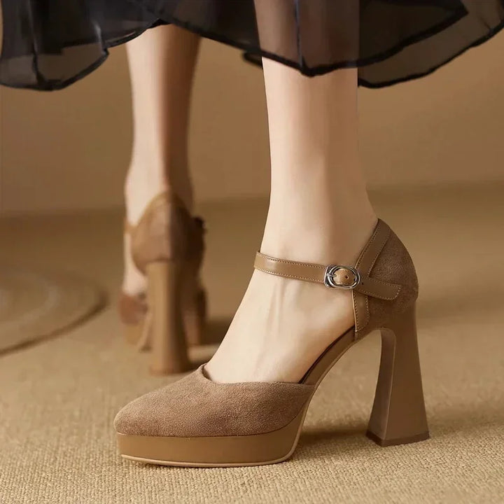 Lindsay | Elegant Platform Block Heel Pumps