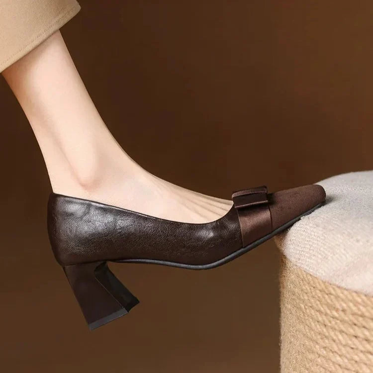 Marissa | Bow-Accent Block Heels