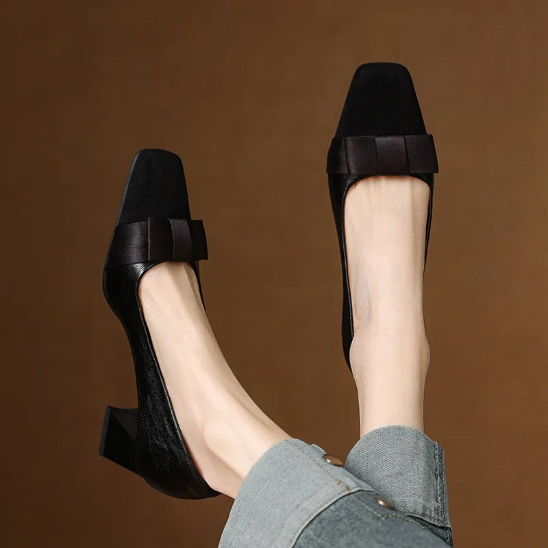 Marissa | Bow-Accent Block Heels