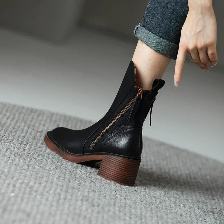 Sabina | Refined Block-Heel Ankle Boots