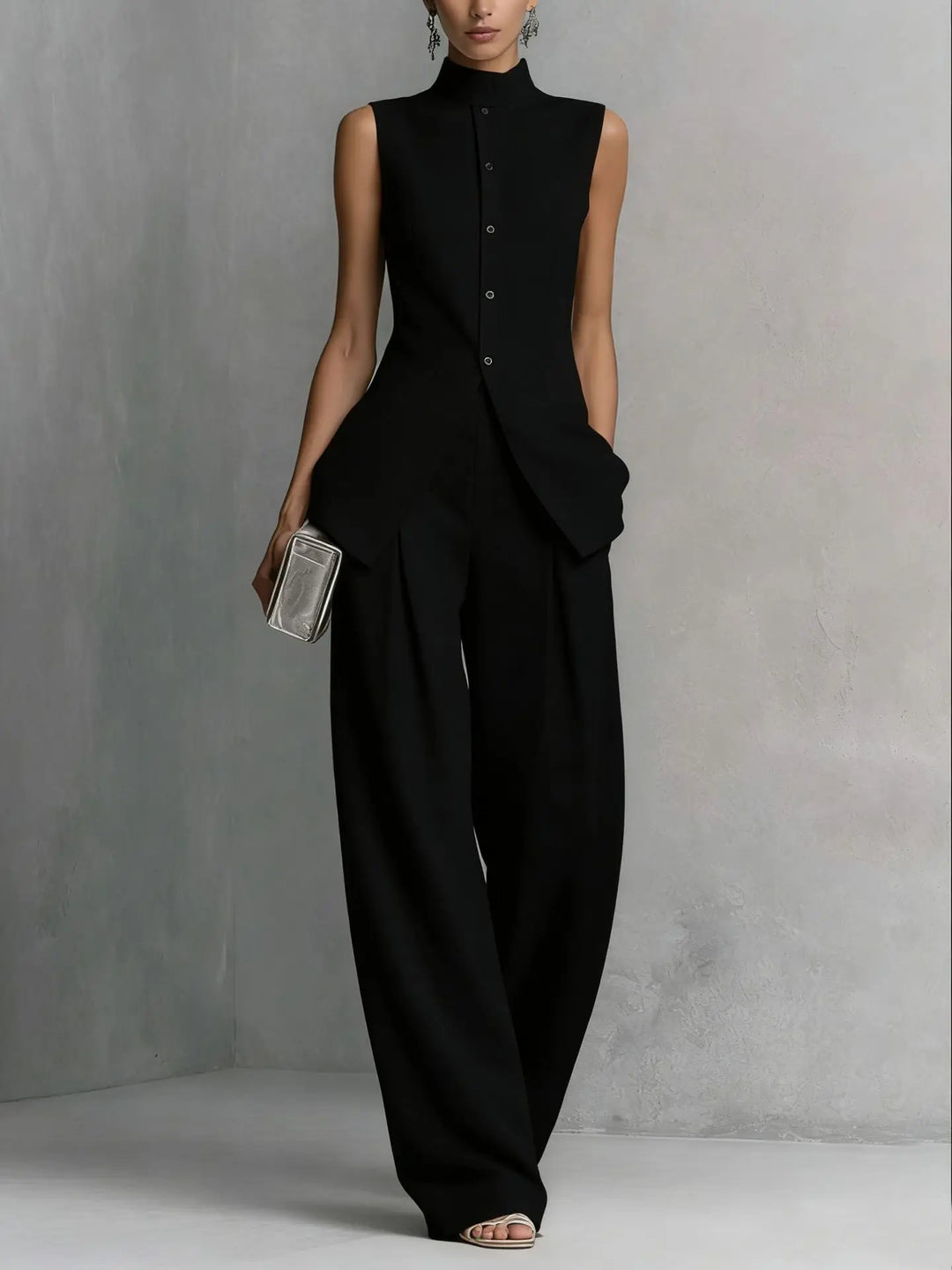 Diana | Women's Sleeveless High-Neck Two-Piece Set