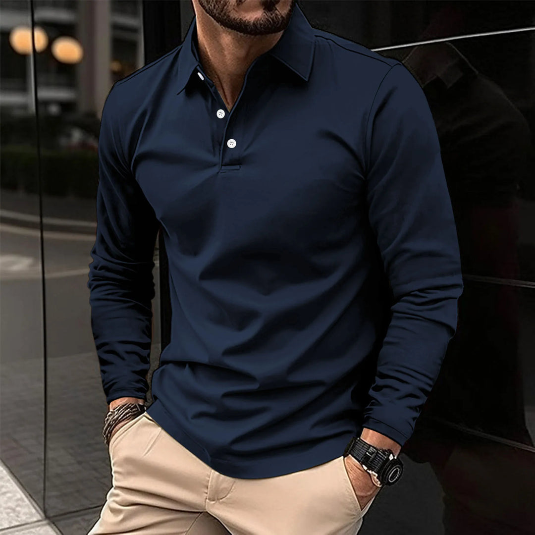 Roman | Smart Casual Long-Sleeved Polo Shirt