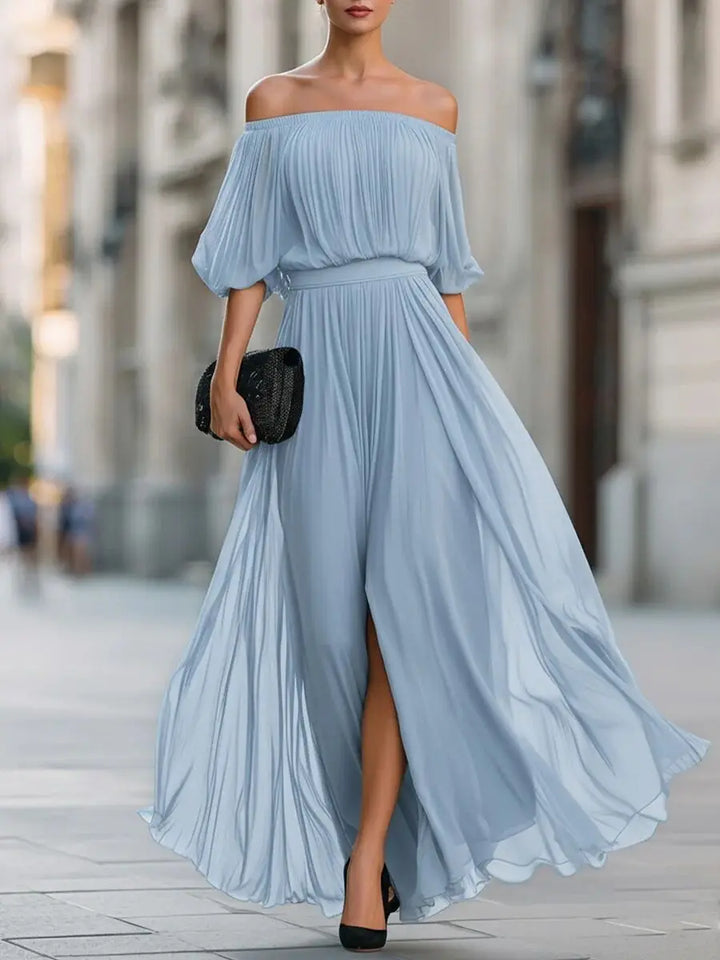 Angelique | Draped Off-Shoulder Maxi Dress