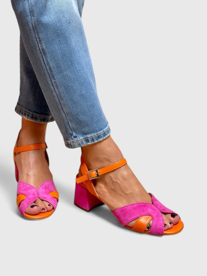 Marisa | Colour-Block Ankle-Strap Sandals