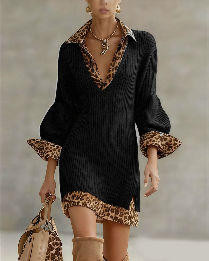 Sabrienne | Collared Contrast Dress