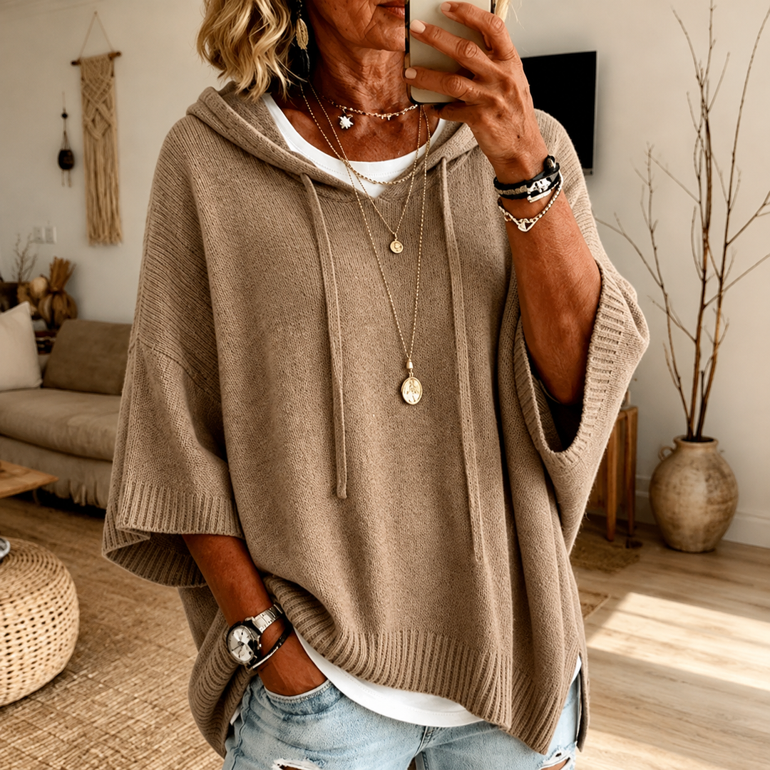 Elsa | Relaxed Hooded Poncho Sweater