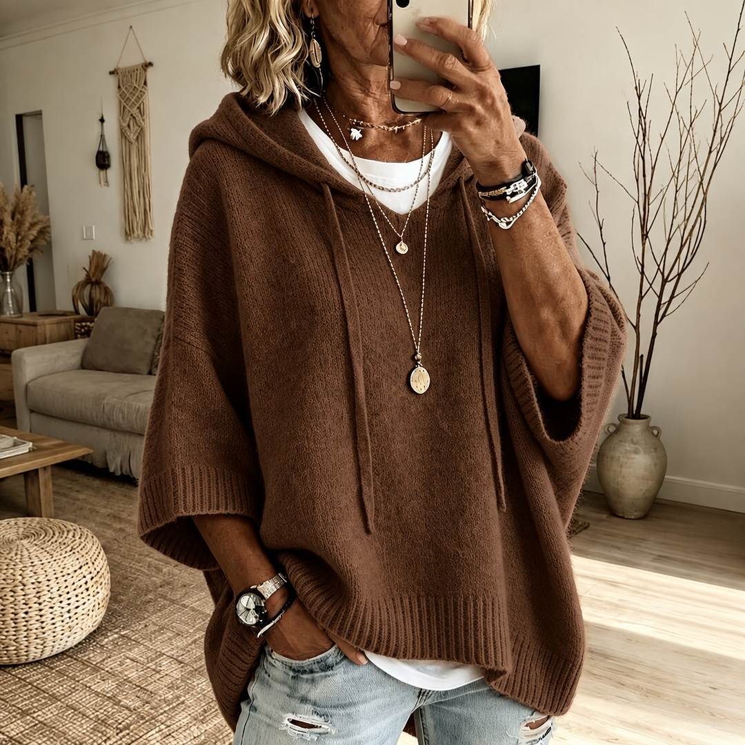 Bethany | Hooded Draped Poncho