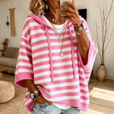 Yvonne | Relaxed Hooded Striped Poncho