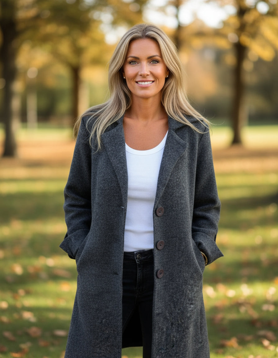 Delphinia | Longline Open-Front Coat