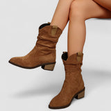 Etta | Slouch Western Ankle Boots