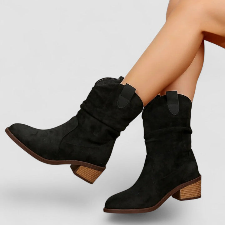 Etta | Slouch Western Ankle Boots