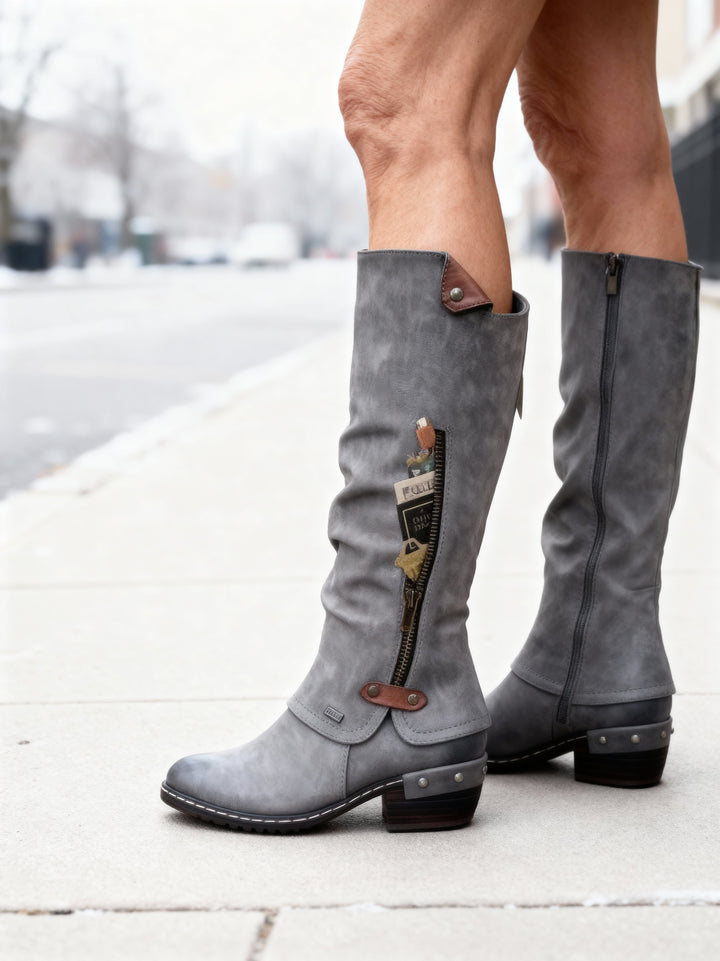 Donna | Zip-Detail Tall Boots