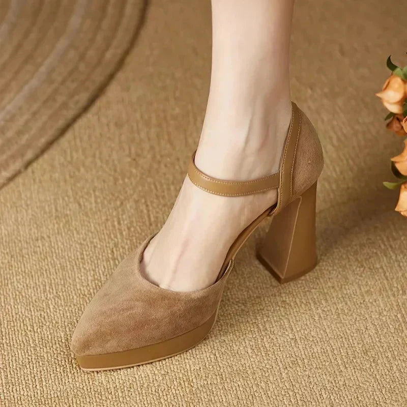 Lindsay | Elegant Platform Block Heel Pumps