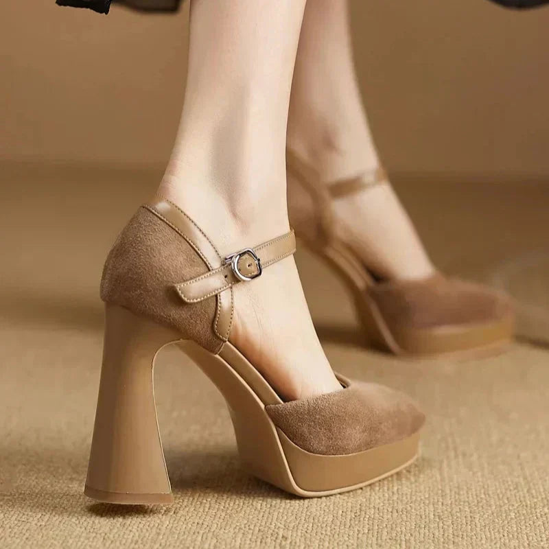 Lindsay | Elegant Platform Block Heel Pumps