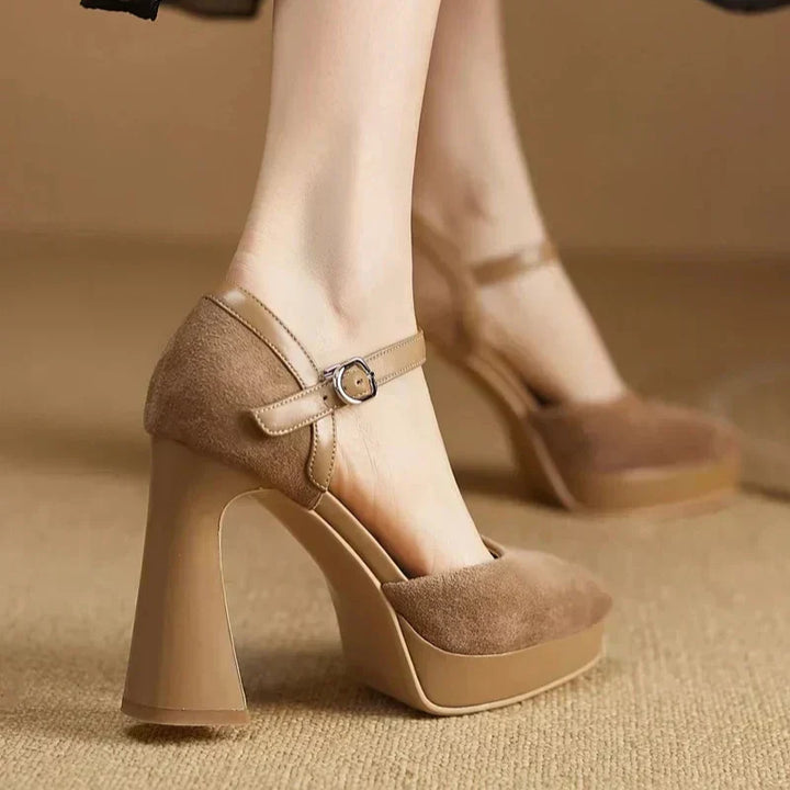 Lindsay | Elegant Platform Block Heel Pumps