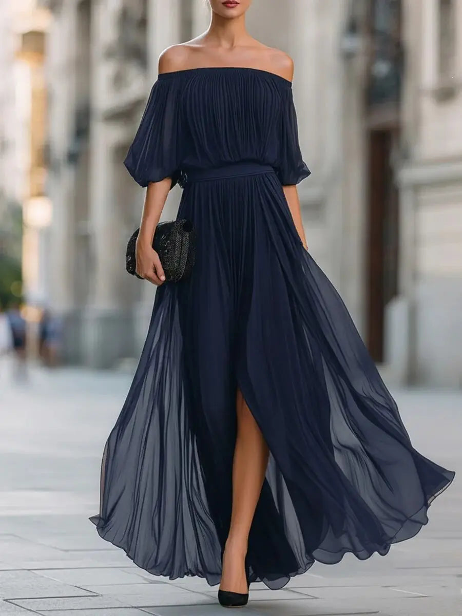 Angelique | Draped Off-Shoulder Maxi Dress