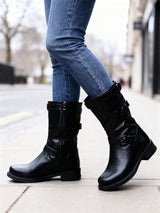 Romilly | Buckled Mid-Calf Comfort Boots