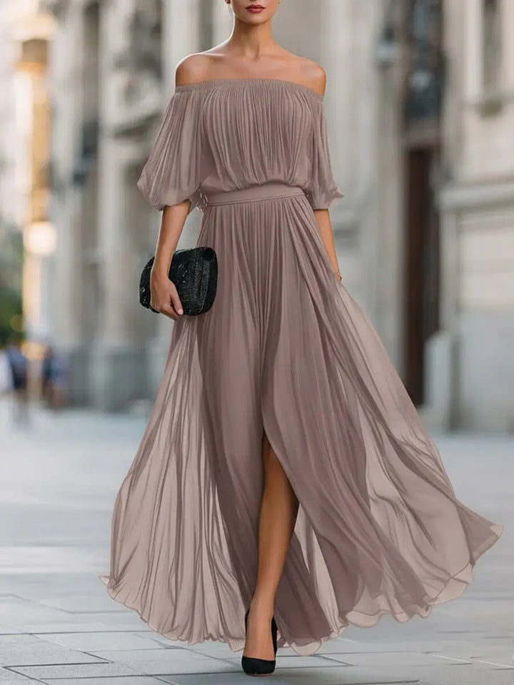 Angelique | Draped Off-Shoulder Maxi Dress
