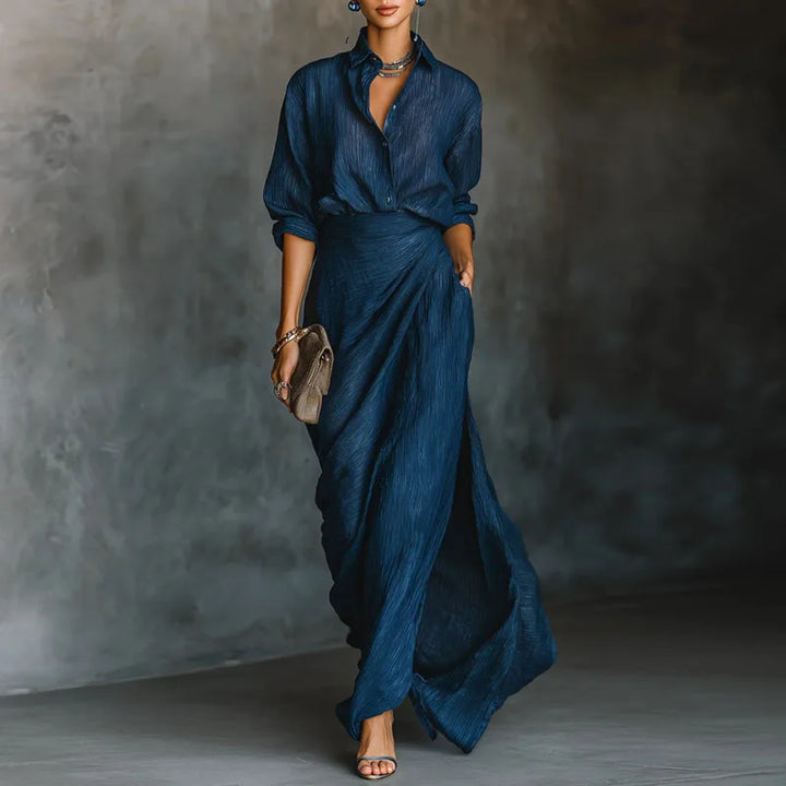 Cecile | Pleated Maxi Two-Piece Set
