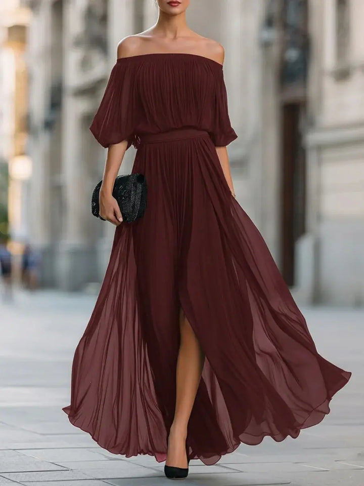 Angelique | Draped Off-Shoulder Maxi Dress