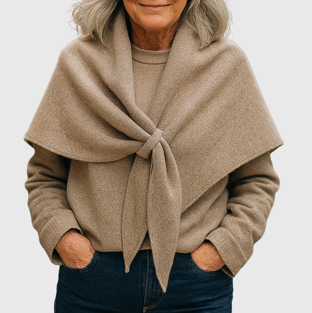 Margot | Draped Tie-Front Shawl