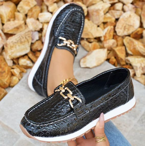 Marta | Chain-Accent Slip-On Loafers