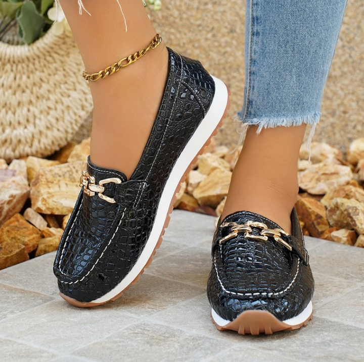 Marta | Chain-Accent Slip-On Loafers