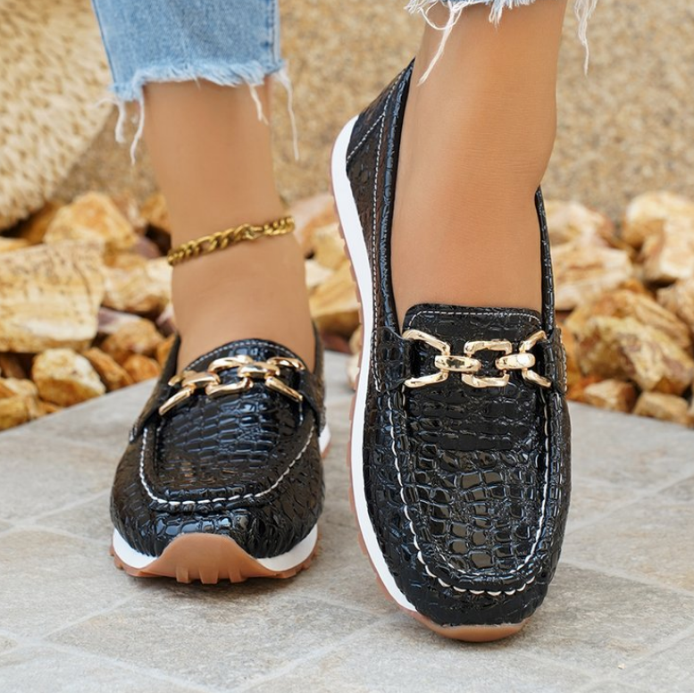 Marta | Chain-Accent Slip-On Loafers