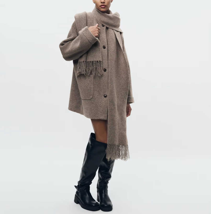 Wilma | Scarf-Collar Cocoon Coat