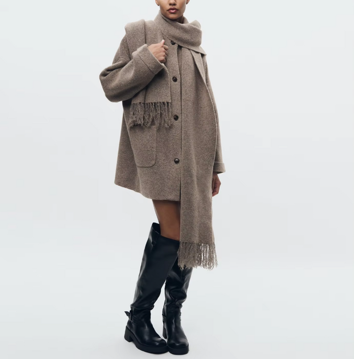 Wilma | Scarf-Collar Cocoon Coat