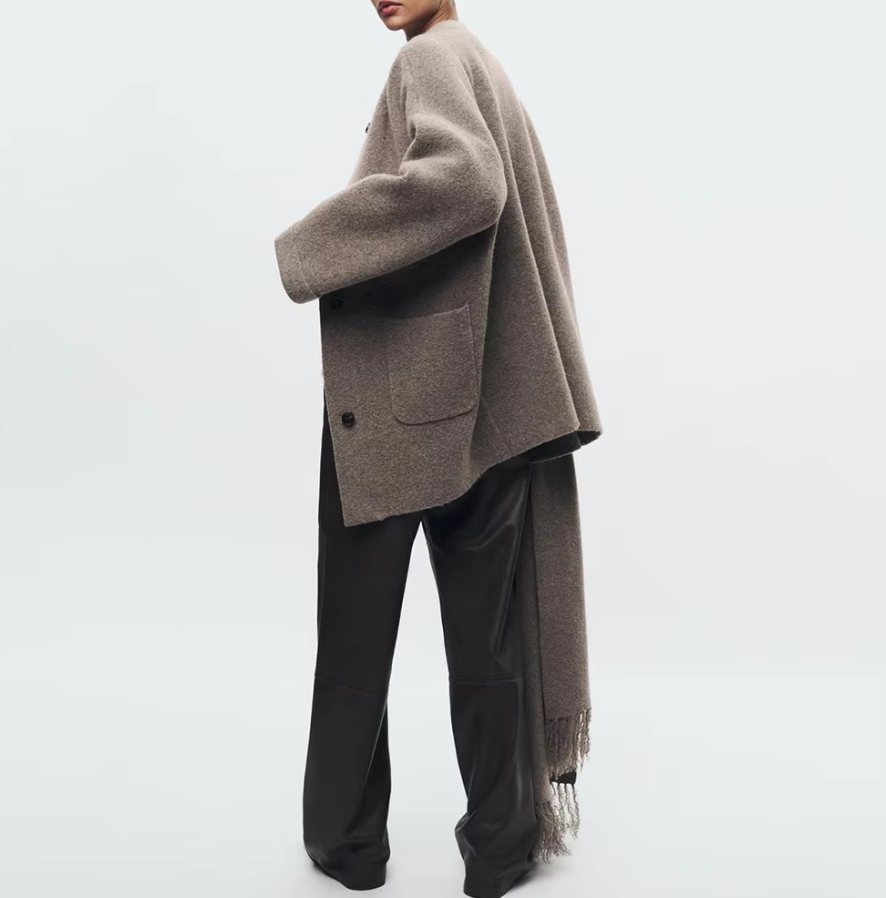 Wilma | Scarf-Collar Cocoon Coat
