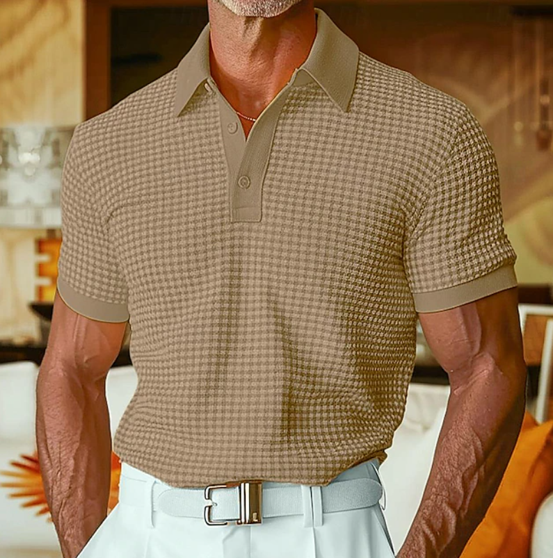 Bernard | Textured Waffle-Knit Polo Shirt