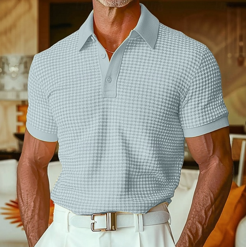 Bernard | Textured Waffle-Knit Polo Shirt