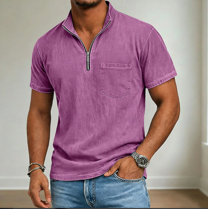 Clifford | Zip-Neck Short-Sleeve Polo Shirt