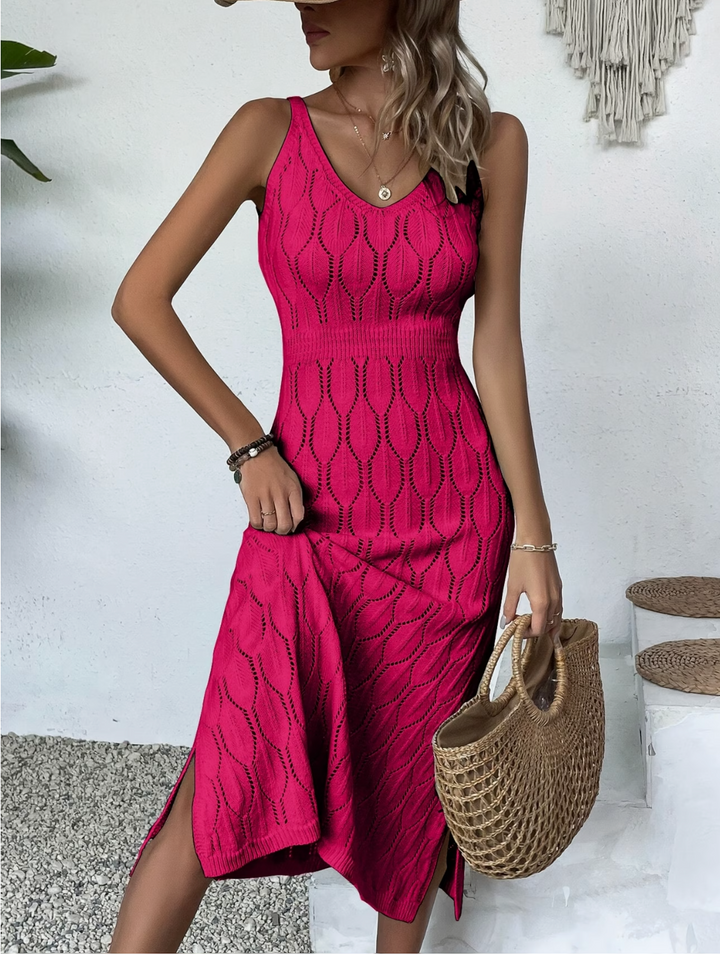 Aurora Lane | Sleeveless Pointelle Maxi Dress