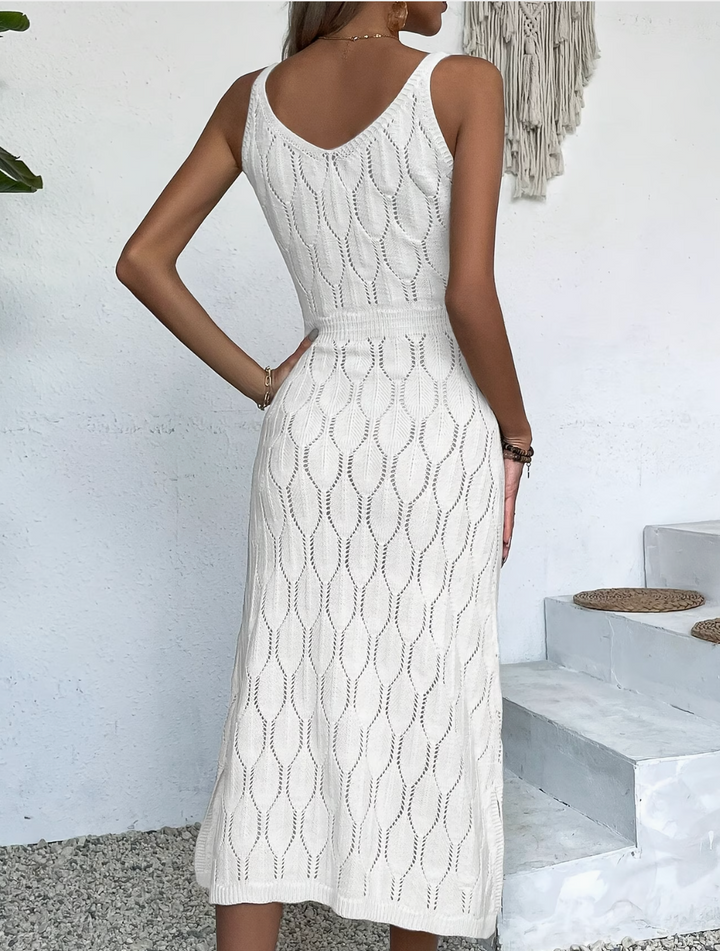 Aurora Lane | Sleeveless Pointelle Maxi Dress