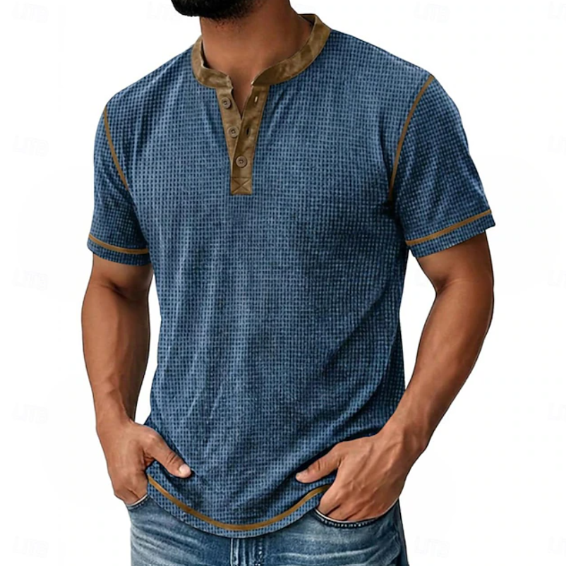 Wade | Textured Short-Sleeve Henley