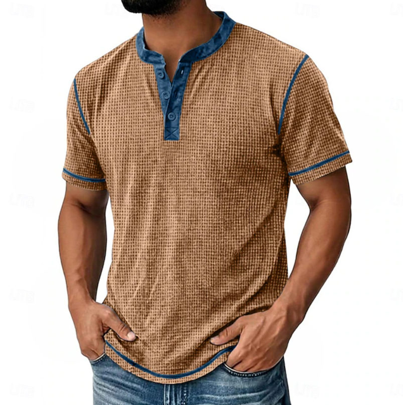 Wade | Textured Short-Sleeve Henley